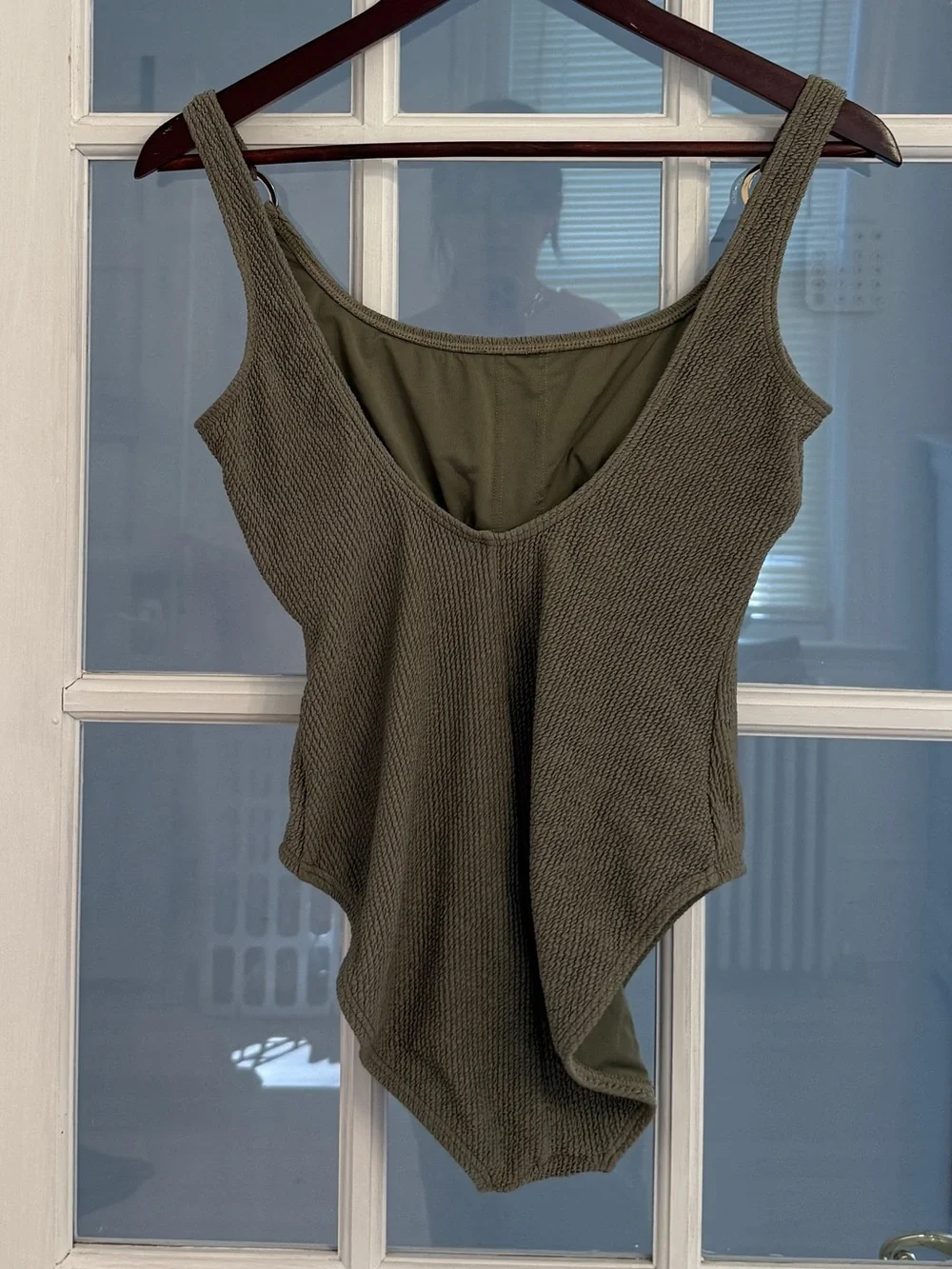 MICHAEL KORS Women’s Olive Green Textured One Piece Swimsuit Size 12